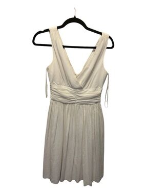 Trina Turk White Sleeveless Midi Dress with V-Neck